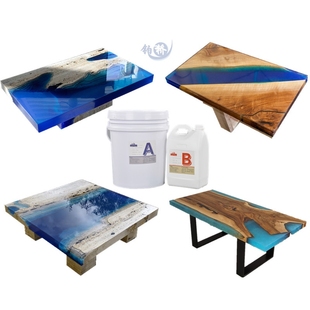 河流桌面灌封AB胶 硬度环氧树脂胶 河流桌专用环氧树脂ab胶水晶胶