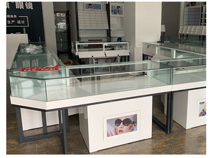铁架实木烤漆眼镜店展示柜全店定制设计太阳墨镜玻璃中岛柜台货架