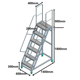 不锈钢铝合金踏步梯非标定制登高梯平台梯跨梯工作台踏步台阶货梯