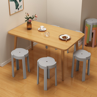 餐桌出租房用家用小户型简约桌子长方形简易北欧吃饭桌子桌椅组合