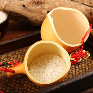 胡路工艺品环保茶道具 葫芦瓢水勺天然家用盛水米面大小瓢绿色老式