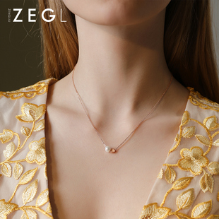 潮 ZEGL人造珍珠项链女轻奢小众设计高级感爱心形锁骨链2022年新款