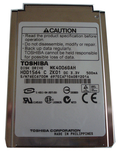 Toshiba IDE笔记本硬盘 MK4006GAH 东芝1.8寸40G硬盘