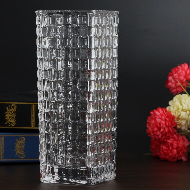 大号水培富贵竹百合加厚方口方形花瓶 四方水晶透明创意玻璃花瓶
