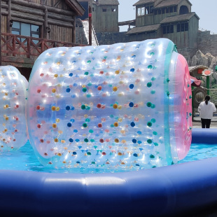 大型充气水上滚筒球水池步行球儿童游乐园设备户外移动游泳池 新品