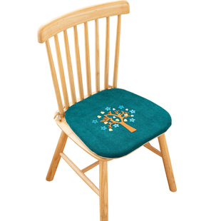 通用加厚防滑马蹄形餐椅温莎椅可拆洗办公室海绵垫 坐垫椅子垫四季