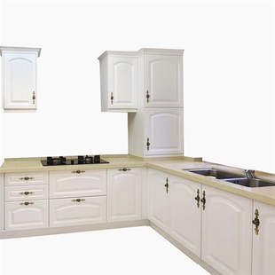 绵阳整体厨房橱柜定制经济型家用厨房现代白色吸塑实木.厨柜子定