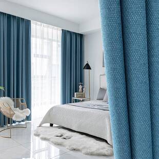 遮阳布料 加厚全遮光防晒避光棉麻窗帘卧室客厅飘窗2020年北欧新款