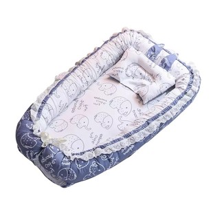 可折叠婴儿床外出床中床简易新生儿睡篮可拆卸花边哄睡神器 便携式
