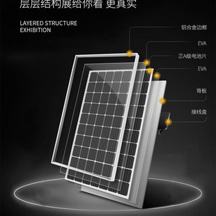 新佳惠100w单晶太阳能电池板太阳能C发电板蓄电池充电12v24v鱼排