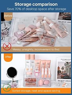 Cosmetic Acrylic TNOIE Makeup BathroQom Vanity Organizer