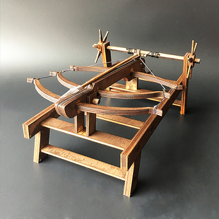 三弓床驽古代战车模型古战车木质亲子拼图男孩玩具礼物DIY作业