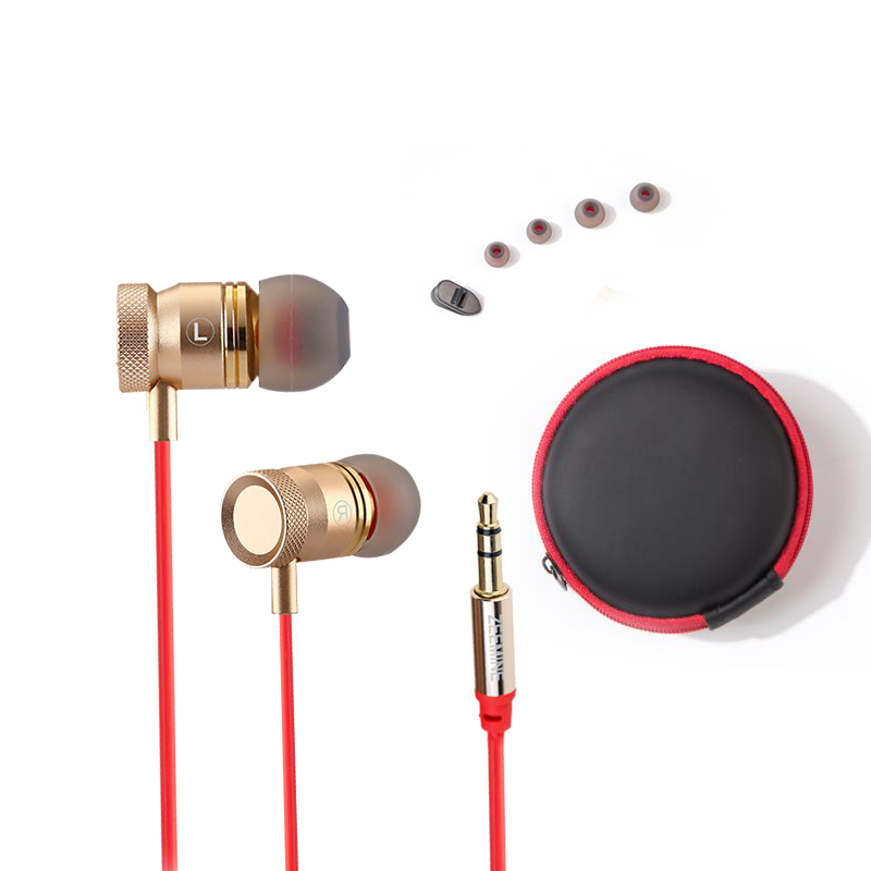 硅胶主播专用 紫劢监听耳机三米长线高音质有线动圈无麦红色入耳式
