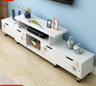 卧室收纳柜储物柜白色 轻奢实木电视柜客厅电视柜茶几组合套装 美式