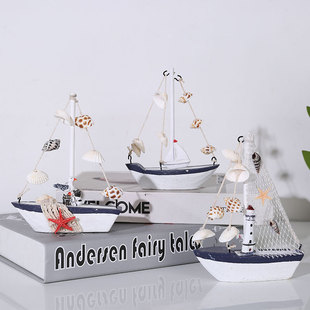 饰品摆设地中海轮船玩具生日礼物手工艺品 帆船模型小摆件儿童房装