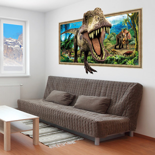 3D恐龙世界贴画 创意装 墙贴XH9287 饰立体壁画客厅玄关PVC自粘个性