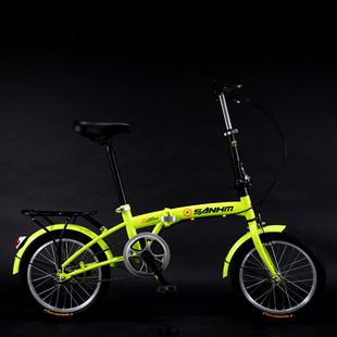 成人小轮儿童学生单速超轻便携自行车 16寸可折叠男女款 三河马12