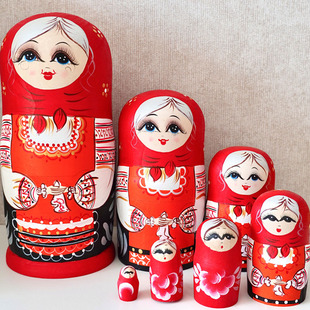 7层套娃俄罗斯特色精致美女椴木制特色旅游纪念摆件礼物益智玩具