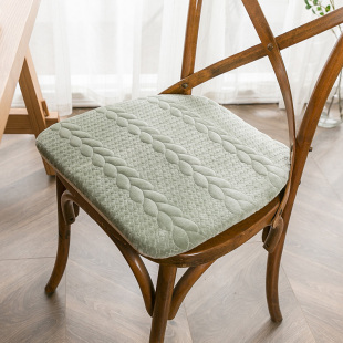 毛绒餐椅垫加厚纯色坐垫屁垫防滑餐桌椅座垫 复古牛奶绒椅子垫冬季