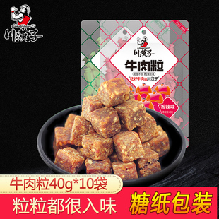 川汉子香辣 四川达州特产零食小吃糖果装 10袋 五香牛肉粒40g