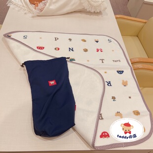 城新生婴幼儿保暖柔软棉外出盖毯带便携包 现货日本制宝宝阿咔匠