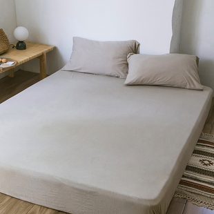 柔软A类婴儿级天竺棉1.5m床单纯色裸睡针织棉1.8米床垫保护罩床笠