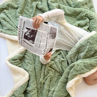 毛毯珊瑚法兰绒盖毯空调毯办公室午睡沙发盖被宿舍毯子加厚冬 夏季
