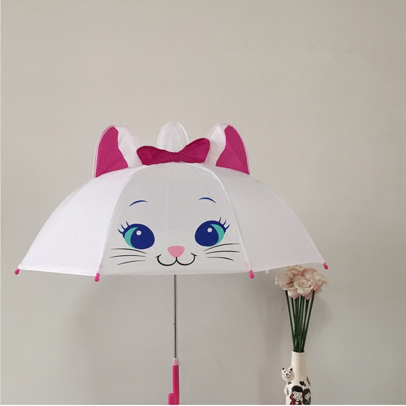 日系卡通猫咪小型长柄伞儿童雨伞 女孩 女宝宝公主伞 小学生雨伞