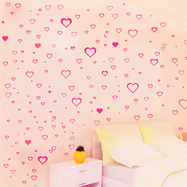 饰墙贴温馨卧室浪漫满屋自粘贴 爱心百搭贴画小心形贴纸婚房墙壁装