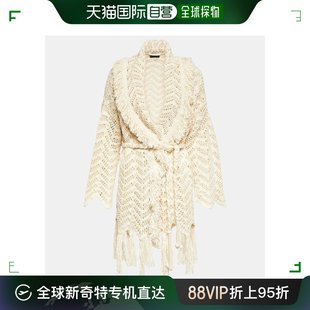 香港直邮潮奢 波浪纹棉麻混纺针织开衫 女士Natural Alanui