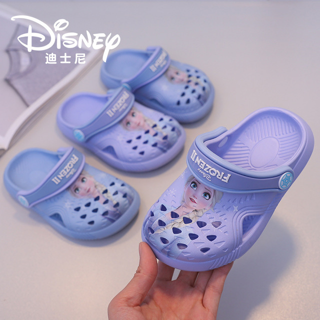 迪士尼冰雪奇缘女童包头凉拖鞋 爱莎公主洞洞鞋 儿童沙滩鞋 宝宝 夏季