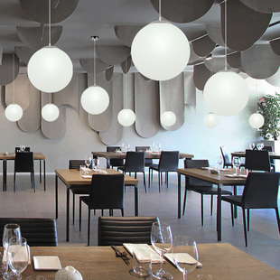 单头圆球吊灯创意磨砂球三头吧台店铺吊灯 北欧现代简约餐厅灯个性