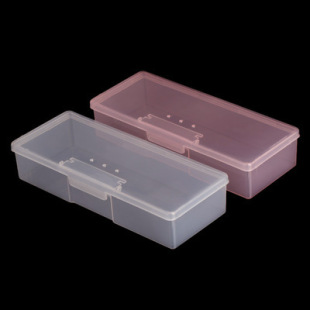 美甲工具收纳盒甲片塑料盒搓条收纳盒指甲油水钻饰品工具盒透明粉