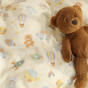小熊天空双层纱布婴儿儿童纯棉床单单件单人被单100全棉学生宿舍