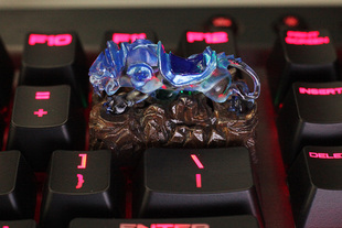 游戏周手工礼品 魔兽怀旧幽灵虎退格键帽机械键盘树脂立体透光个性
