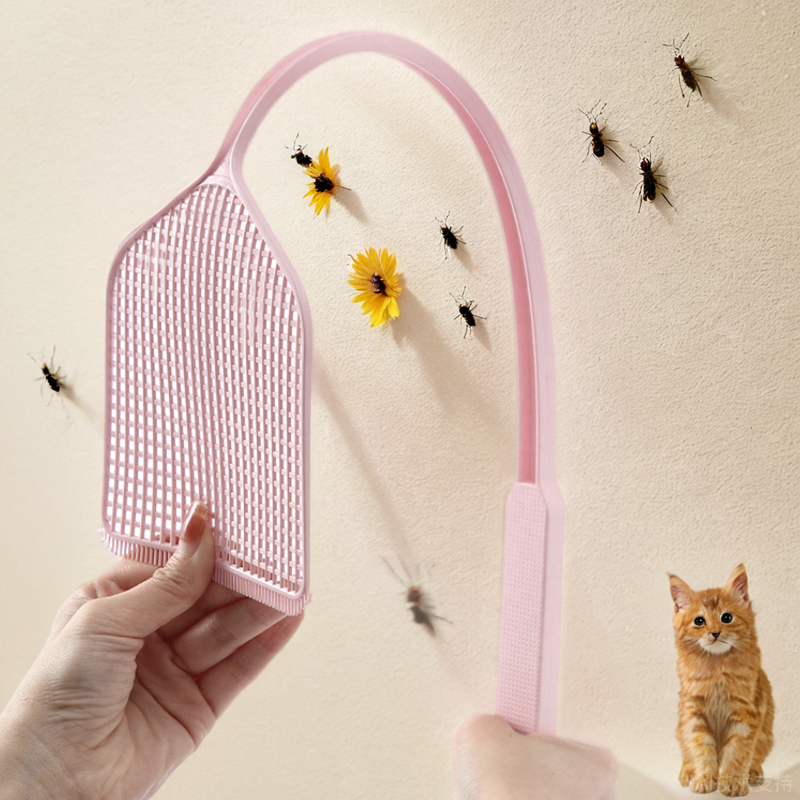 高品质家用苍蝇拍手动拍耐用塑料拍不烂长柄打蟑螂神器硅胶蚊子拍