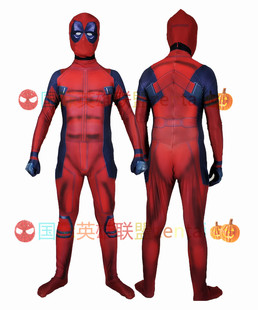 zentai连体紧身衣 cosplay万圣节扮演 3D印花死侍紧身衣Deadpool