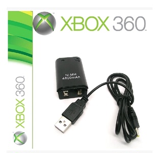 连接充电线任意USB口可充电 XBOX360无线手柄电池包