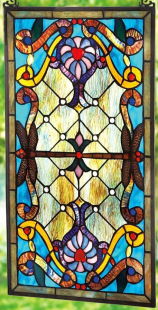 教堂蒂凡尼钢化雕刻工艺术玻璃卫生间透光门芯非贴膜 定做Tiffany