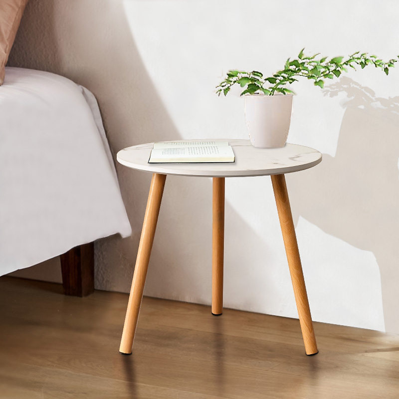 密度板大师设计圆形实木小圆桌沙发旁边几角几小茶几 北欧防烫风格