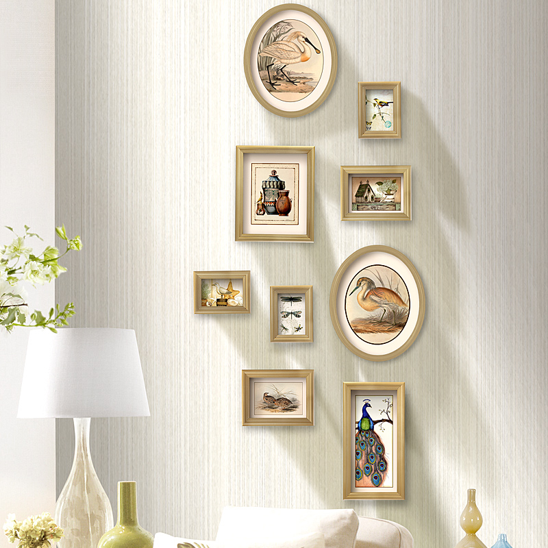 卧室墙挂装 竖款 相片墙过道转角小墙面 饰相框 欧式 美式 照片墙组合