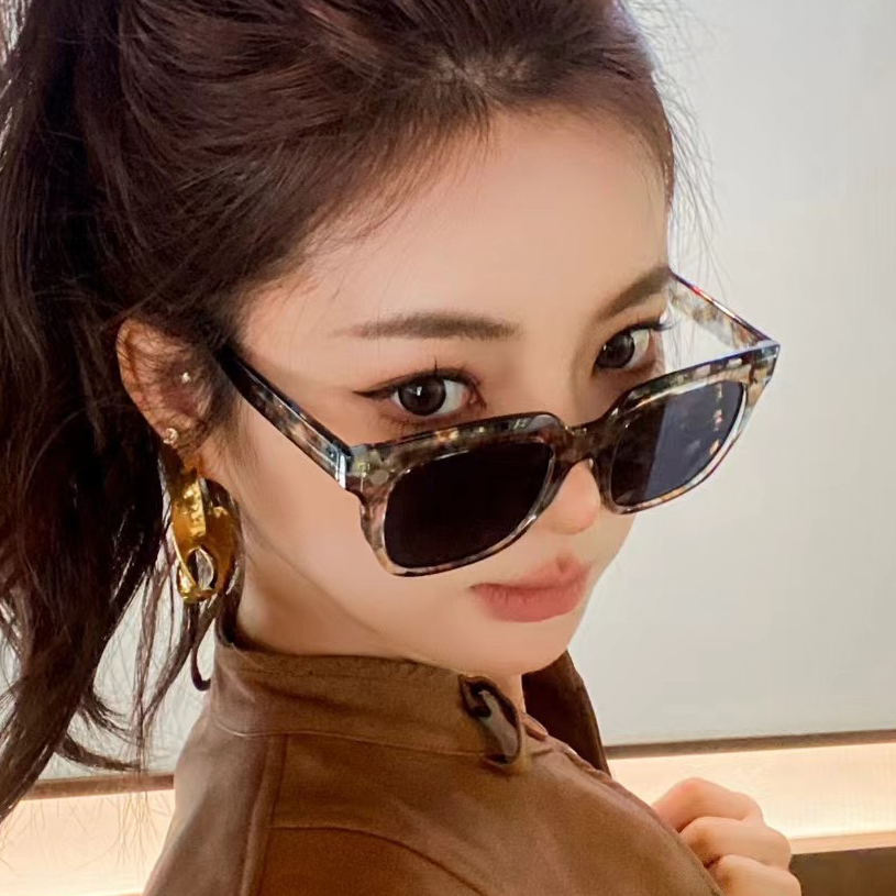 新款 眼镜韩版 猫眼太阳镜女防紫外线遮阳百搭个性 复古网红墨镜 时尚