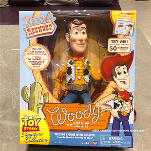 美版 迪士尼正版 玩具总动员3胡迪woody拉线拉环发声互动珍藏版