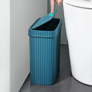 厨房客厅带盖拉圾筒 垃圾桶家用厕所卫生间夹缝大容量卧室按压式