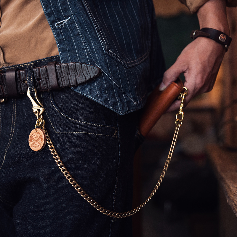 美式 山岩 黄铜材质 复古裤 Vintage阿美咔叽日式 链 机车财布链