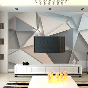创意壁纸 5D简约现代几何壁画3d立体电视背景墙布墙纸客厅定制个性