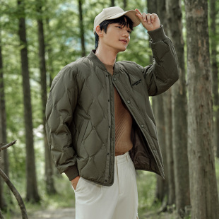坦博尔新款 棒球领山系时尚 羽绒服轻薄短款 保暖外套潮TA233239 男士