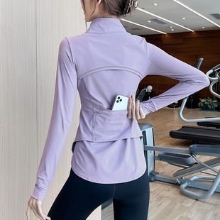 岚纹运动外套女健身服上衣户外训练夹克长袖 款 春季 瑜伽服跑步开衫