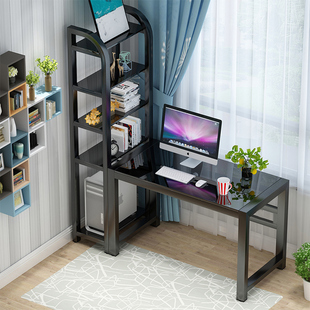 家用学习桌学生书桌书架一体卧室现代简约办公组合桌子 电脑桌台式