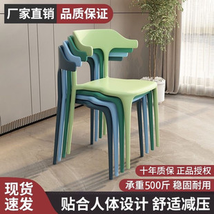 牛角椅子靠背餐椅塑料家用客厅轻奢现代简约网红书桌休闲北欧凳子